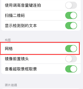 钢城苹果手机维修网点分享iPhone如何开启九宫格构图功能 